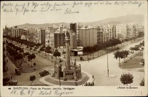 Ak Barcelona Katalonien Spanien, Plaza de Mossen Jacinto Verdaguer