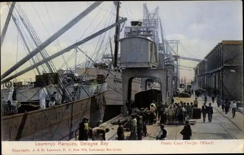 Ak Maputo Lourenco Marques Mosambik, Delagoa Bay, Ponte Caes Gorjao