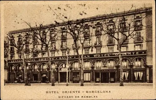 Ak Barcelona Katalonien, Hotel Oriente, Las Ramblas