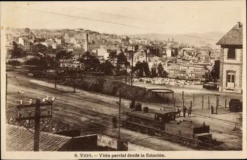 Ak Vigo Galicien Spanien, Vista parcial desde la Estacion