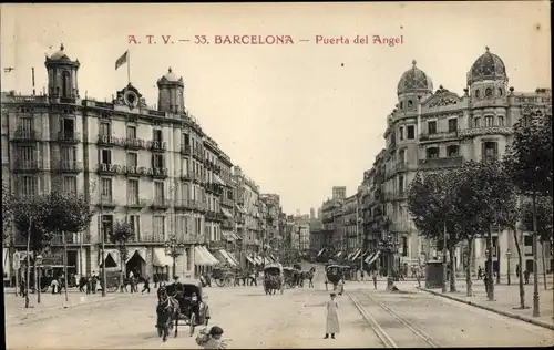 Ak Barcelona Katalonien Spanien, Puerta del Angel