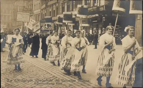 Ak Leipzig in Sachsen, Frühjahrsmesse 1918, Festzug 650 Jahre Leipziger Messe