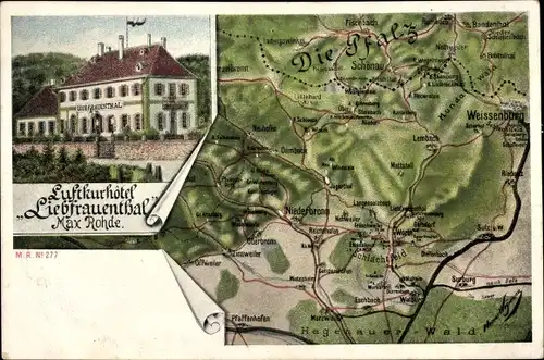 Landkarten Ak Gœrsdorf Goersdorf Görsdorf Elsass Bas Rhin, Luftkurhotel Liebfrauenthal
