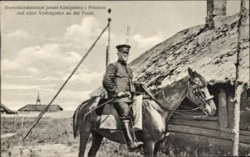 Ak Königsberg in Unterfranken, Burenkommandant Koos Jooste, Vortragsreise an der Front