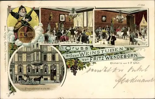 Litho Berlin Mitte, Weinstuben, Innenansicht, Französische Straße 52