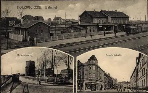 Ak Holzwickede im Ruhrgebiet, Bahnhof, Gleisseite, Unterführung, Bahnhofstraße