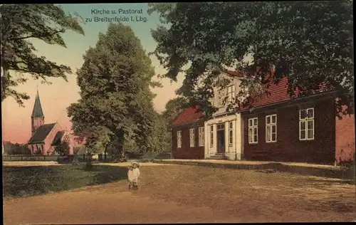 Ak Breitenfelde im Herzogtum Lauenburg, Kirche, Pastorat