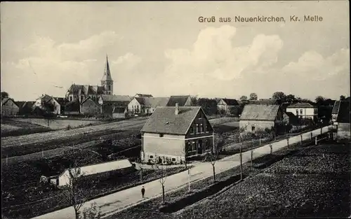 Ak Neuenkirchen Melle in Niedersachsen, Teilansicht, Kirche