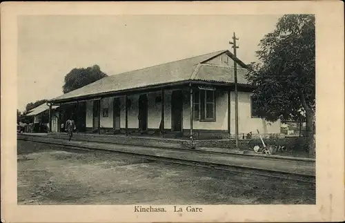 Ak Kinshasa DR Kongo Zaire, Bahnhof