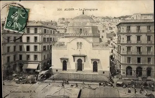 Judaika Ak Algier Algier Algerier, Die Synagoge