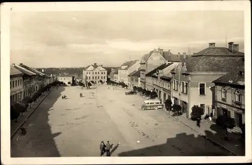 Ak Skuteč Skutsch Reg. Pardubice, Namesti, Marktplatz, Omnibus, Häuser