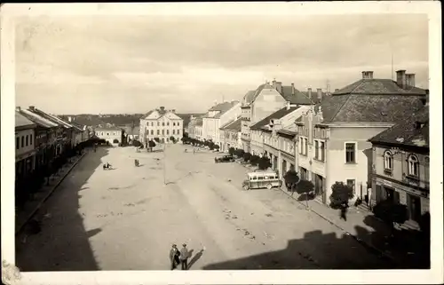 Ak Skuteč Skutsch Reg. Pardubice, Namesti, Marktplatz, Omnibus, Häuser