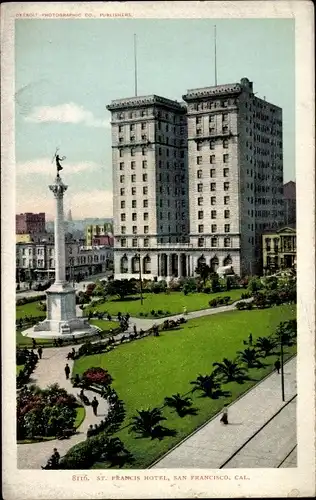 Ak San Francisco Kalifornien USA, Union Square und St. Francis Hotel