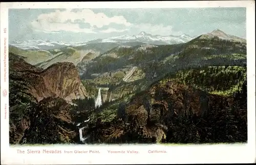 Ak Yosemite Nationalpark Kalifornien USA, die Sierra Nevadas vom Glacier Point