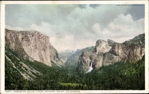 Ak Yosemite-Nationalpark, Kalifornien, USA, Panorama vom Artists Point