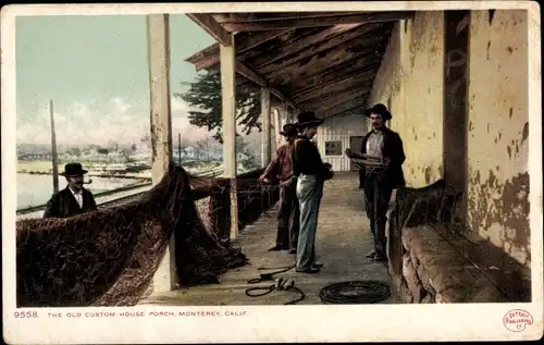 Ak Monterey, Kalifornien, USA, die Veranda des alten Zollhauses