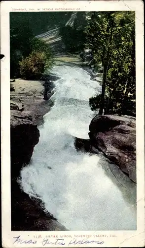 Ak Yosemite Nationalpark Kalifornien USA, silberne Schürze