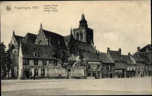 Ak Poperinghe Poperinge Westflandern, Groote Markt