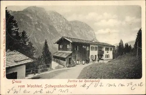 Ak Bad Reichenhall in Oberbayern, Wachterl, Schwarzbachwacht, Berg, Gebäude