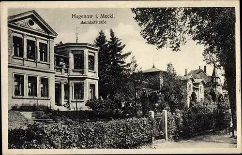 Ak Hagenow in Mecklenburg, Bahnhofstraße, Villen