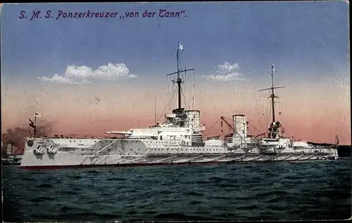 Ak Deutsches Kriegsschiff, SMS Von der Tann, Panzerkreuzer, Kaiserliche Marine