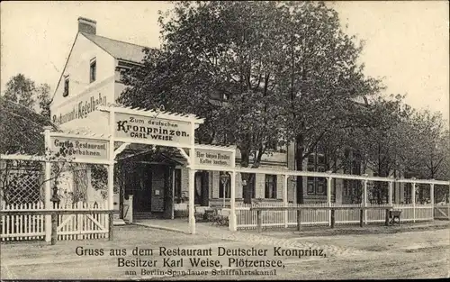 Ak Berlin Charlottenburg Plötzensee, Restaurant Zum deutschen Kronprinzen