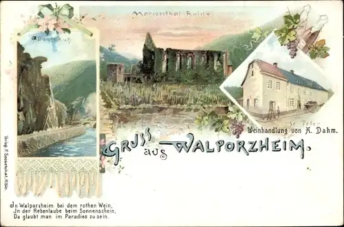 Ak Walporzheim Bad Neuenahr Ahrweiler, Bunte Kuh, Ruine Marienthal, St. Peter, Weinhandlung