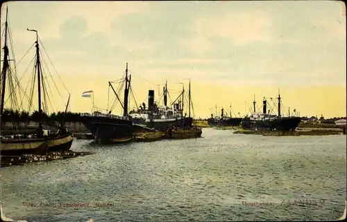 Ak Zaandam Zaanstad Nordholland, Holzhafen