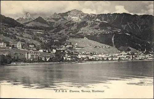 Ak Clarens Vernex Montreux Kanton Waadt, Panorama
