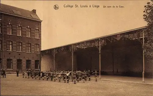 Ak Liège Liège Wallonie, College St. Louis, Eine Ecke des Gerichts
