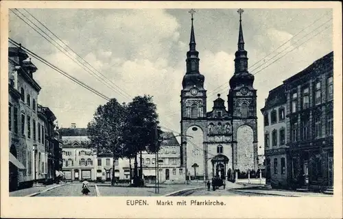 Ak Eupen Wallonien Lüttich, Markt, Pfarrkirche