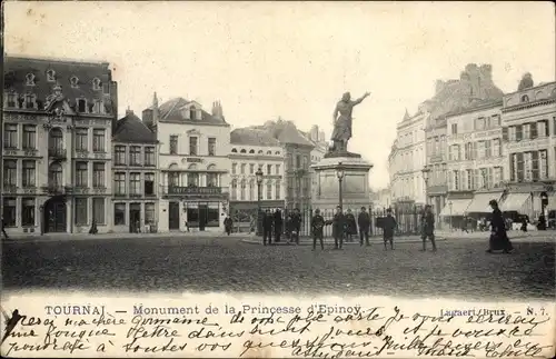 Ak Tournai Wallonien Hennegau, Denkmal der Prinzessin von Epinoy