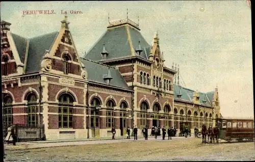 Ak Péruwelz Wallonie Hennegau, La Gare