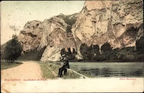 Ak Waulsort Hastière Wallonie Namur, Les Rochers de Freyr