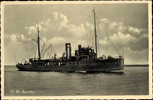 Ak Niederländisches Kriegsschiff, Hr.Ms. Nautilus, Minenleger