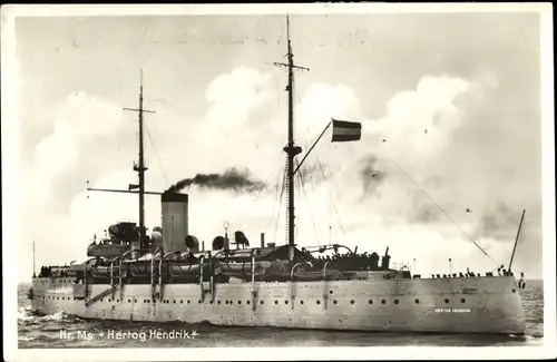 Ak Niederländisches Kriegsschiff, Hr.Ms. Hertog Hendrik