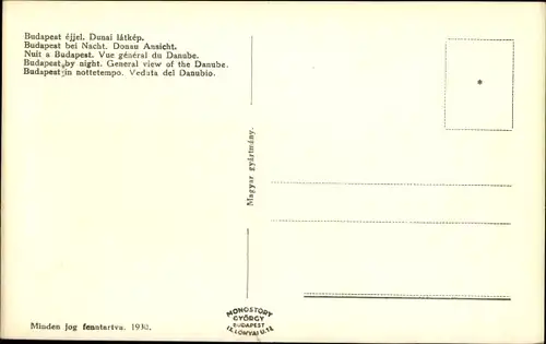 Ak Budapest Ungarn, Donau, Stadtansicht, Nachtansicht
