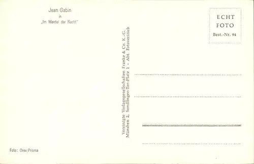 Ak Schauspieler Jean Gabin in Im Mantel der Nacht, Portrait