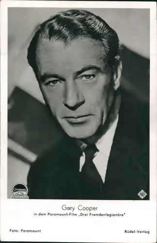 Ak Schauspieler Gary Cooper, Portrait, Film Drei Fremdenlegionäre