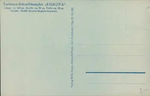 Ak Dampfer Europa, HAPAG