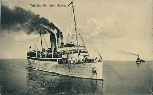 Ak HAPAG Dampfer Kaiser, Turbinenschnelldampfer, Seebäderdienst