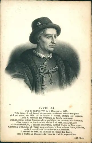 Ak Louis XI, König von Frankreich, Portrait
