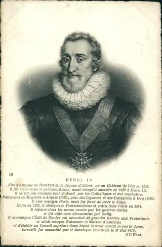 Ak Henri IV, König von Frankreich, Portrait