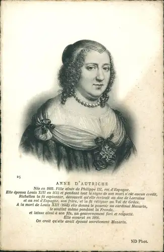 Ak Anna von Österreich, Königin von Frankreich, Portrait