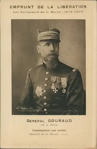 Ak Französischer General Gouraud, Portrait, Uniform, Orden