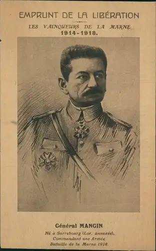 Ak Französischer General Mangin, Portrait, Uniform, Orden