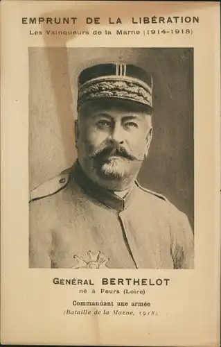 Ak Französischer General Berthelot, Portrait, Uniform, Orden