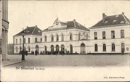 Ak St. Nicolas Sint Niklaas Waas Waes Ostflandern Belgien, La Gare