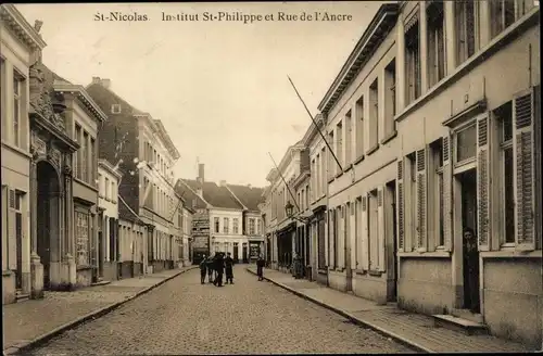 Ak St Nicolas Wallonien Lüttich, Institut St. Philippe et Rue de Ancre