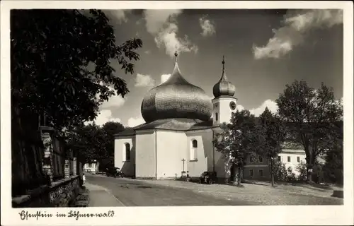 Ak Železná Ruda Markt Eisenstein im Böhmerwald Region Pilsen, Kirche